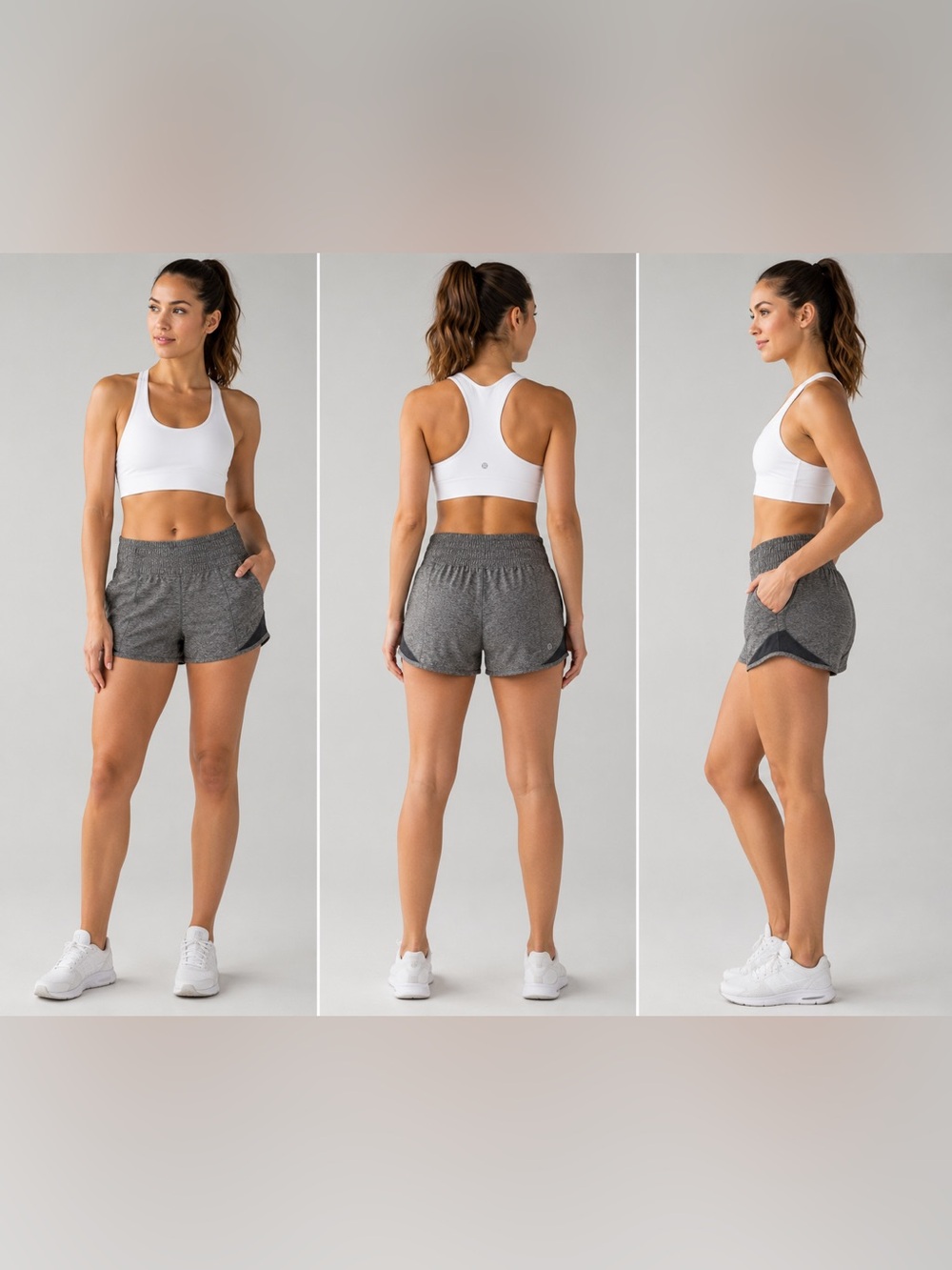 Lululemon Gray Lined Running Shorts Size 4